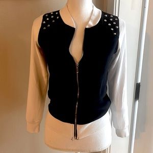 Kirra black & white studded jacket small #36